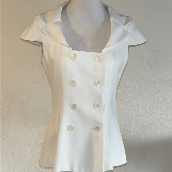 Anne Fontaine Elegant White Double-Breasted Blouse.Size 40 - Picture 1 of 10